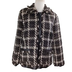 CHICO'S  TWEED PLAID JACKET/ BLAZER SIZE 3 (XL)